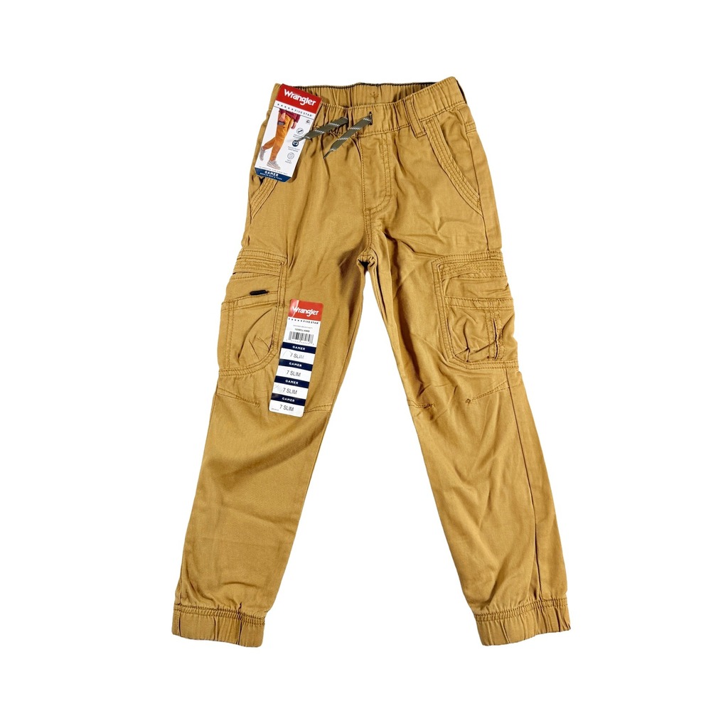 Wrangler Five Starâ Gamer Boys Size 7 Slim Cargo Pants Tan NWT